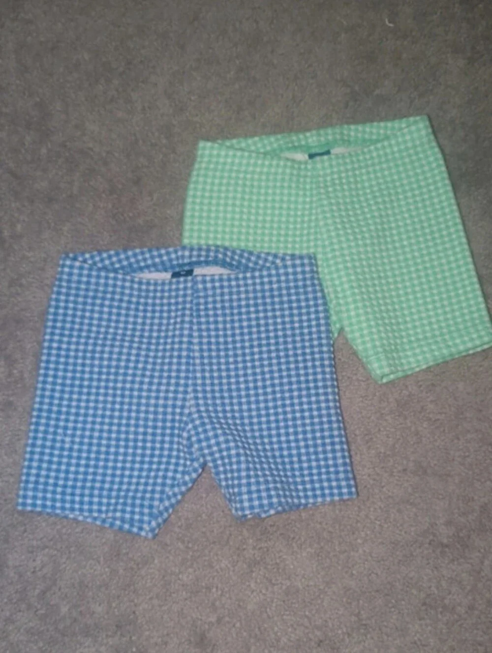 Old Navy Girls' Blue & Green Gingham Stretch Shorts